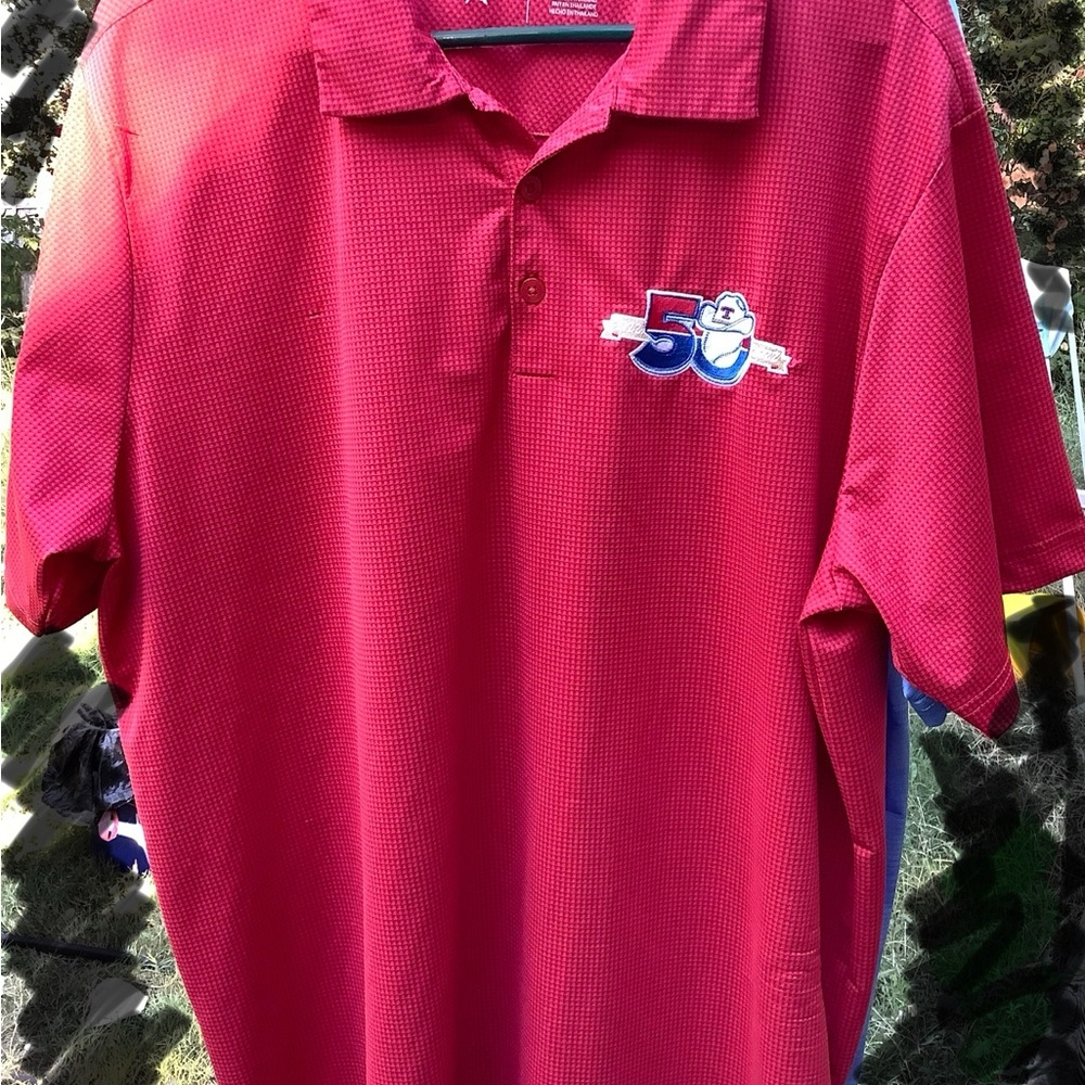 Texas Rangers Antigua Polo 50th Anniversary in Red